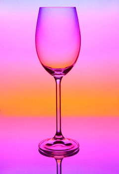 glass on a colored background