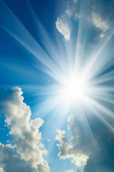 cloudy sky  and sun