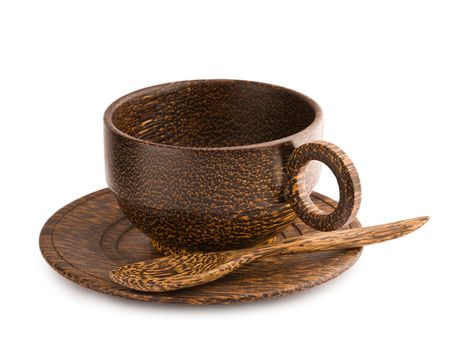 empty brown wooden cup of teak tree