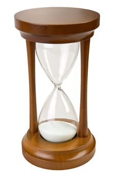close-up isolated on white brown hourglass