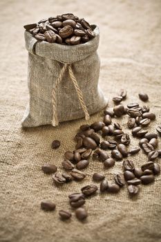 coffee beans in sack