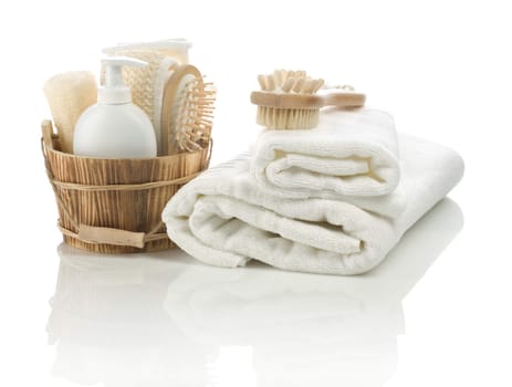 group of bathing accessories