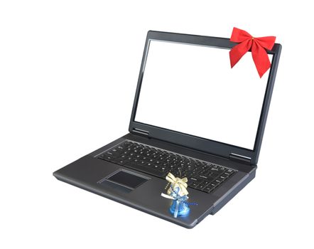 laptop and christmas elements