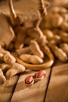 peanuts on wooden boards