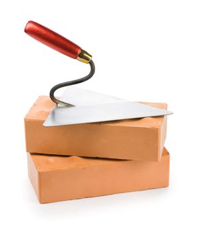 trowel on bricks