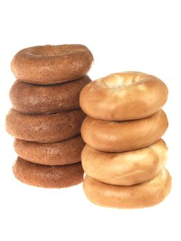 Brown and White Bagels