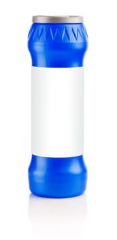 blue plastical bottle