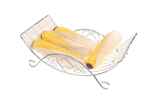 corn on a braided stand isolated