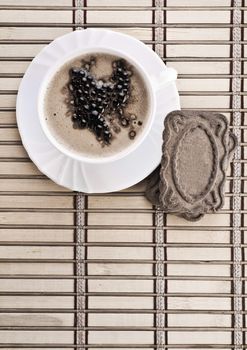 coffee composition of cappuchino on mat
