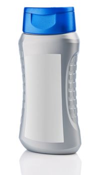 gray bottle of shampoo