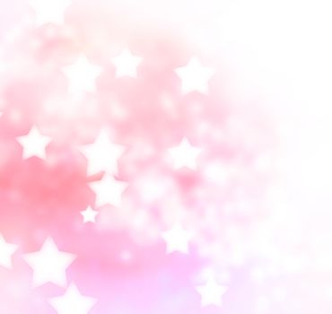 Abstract pink, peach star lights background 