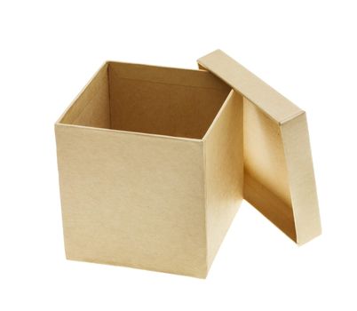 Cardboard box on white background