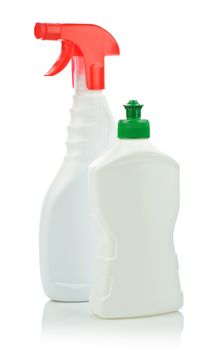 two kitchen cleaning bottle