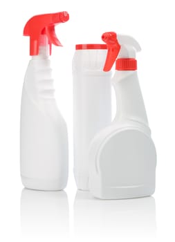 three white bottle isolated