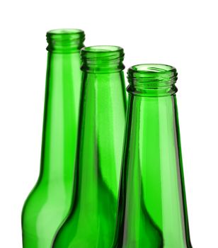 top of three bottle isolated