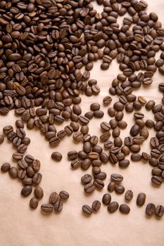 background of coffee on a paper close up