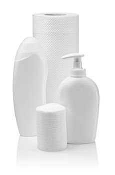 bottles pads and towel
