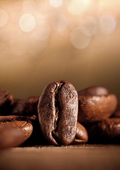 coffee beans with bokeh