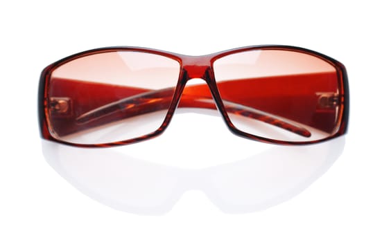 isolated brown glasses