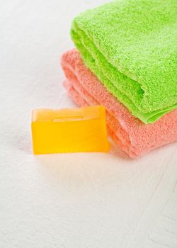 soap with towels