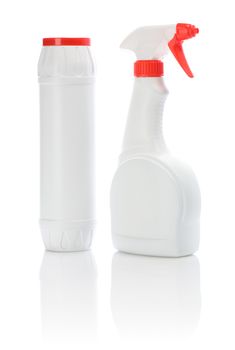 two cleaners isolated