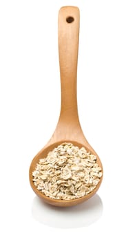 wooden spoon with cereal