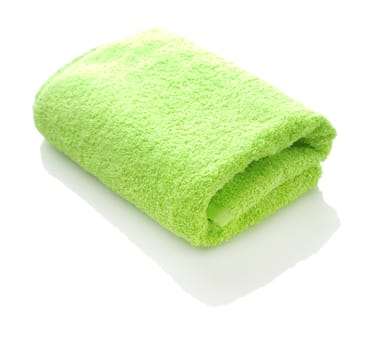 one green towel