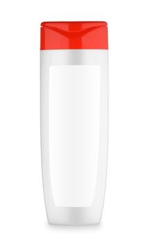 gray bottle with red cover