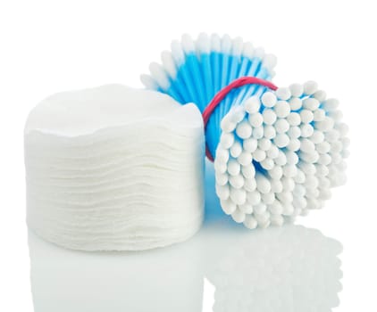isolated cotton disks and buds