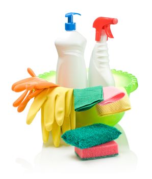 objects for cleaning in basin