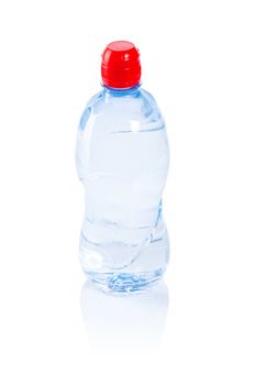 single bottle with water isolated on white