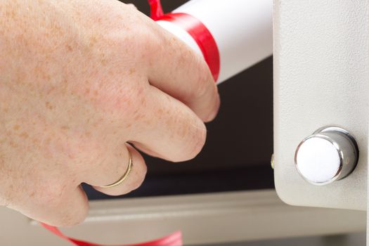 Valuable documents in the bank safe