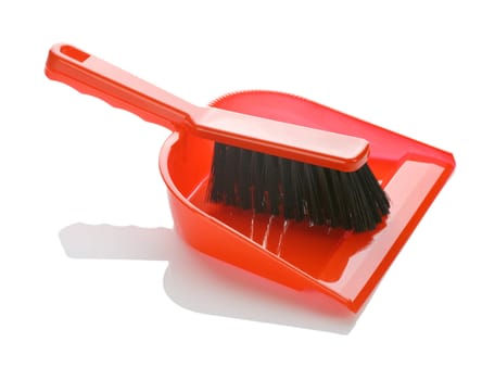 brush with dustpan isolated