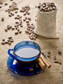 cinnamon and coffee beans 
