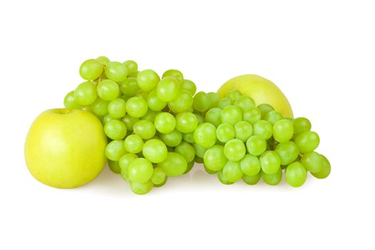 composition fruits grape and apple isolated