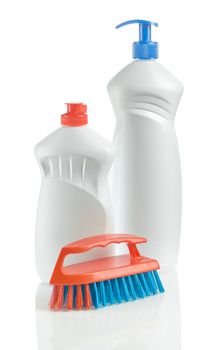 two bottles with brush