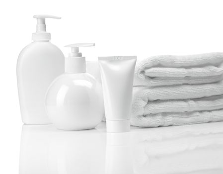 white bathing articles