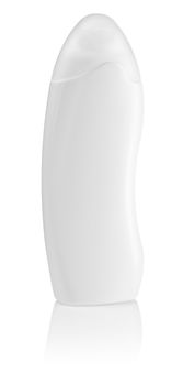 white clean bottle of shampoo