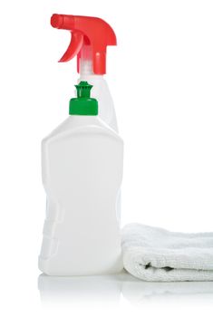 bottles and towel