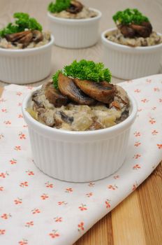 Mushrooms baked in a creamy sauce