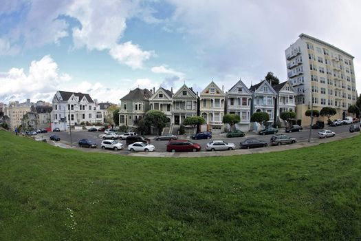 View to San Francisco with Alamo Square