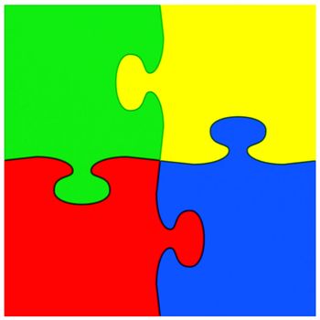 rainbow puzzle on a white background