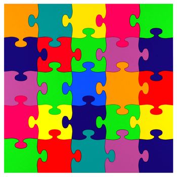 rainbow puzzle on a white background