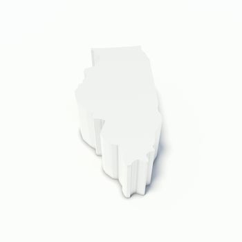 map of illinois in perspective and white