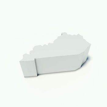 map of kentucky in perspective and white