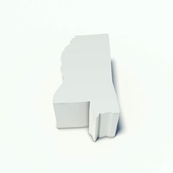 map of mississippi in perspective and white
