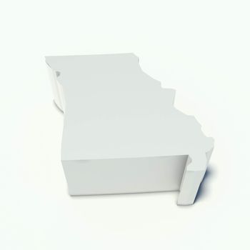 map of missouri in perspective and white