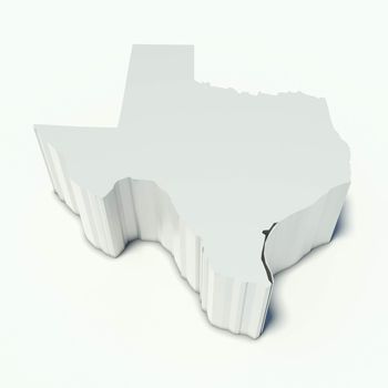 map of texas in perspective and white