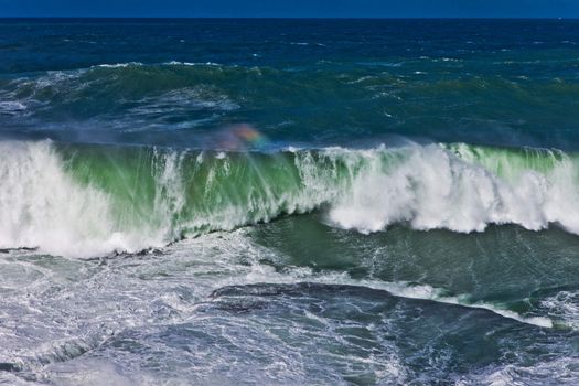 Huge waves on the surface of the ocean