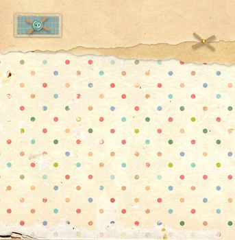 Background in vintage style with paper and button